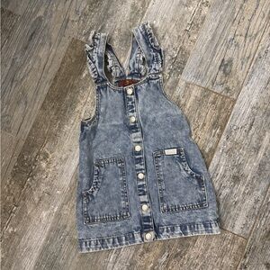 7 for all mankind-Denim Sleeveless Dress with Ruffle Straps